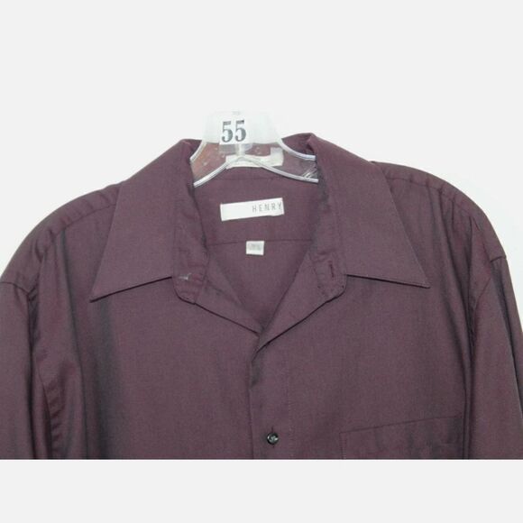 John Henry Purple Long Sleeved Button Down Dress Shirt Size 16 1/2 (34/35) - Picture 4 of 6